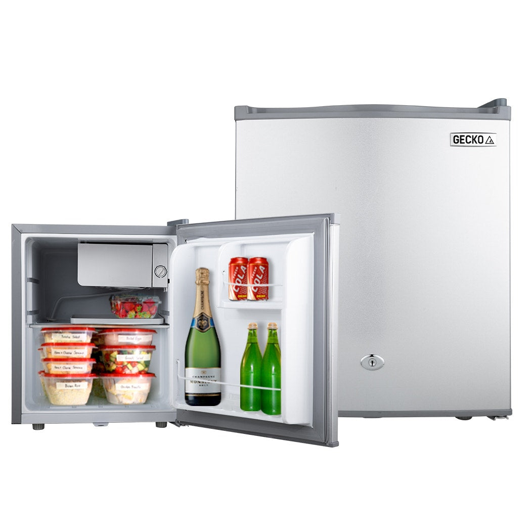 GECKO 57L Portable Camping Bar Fridge with Freezer 12V/24V, Silver