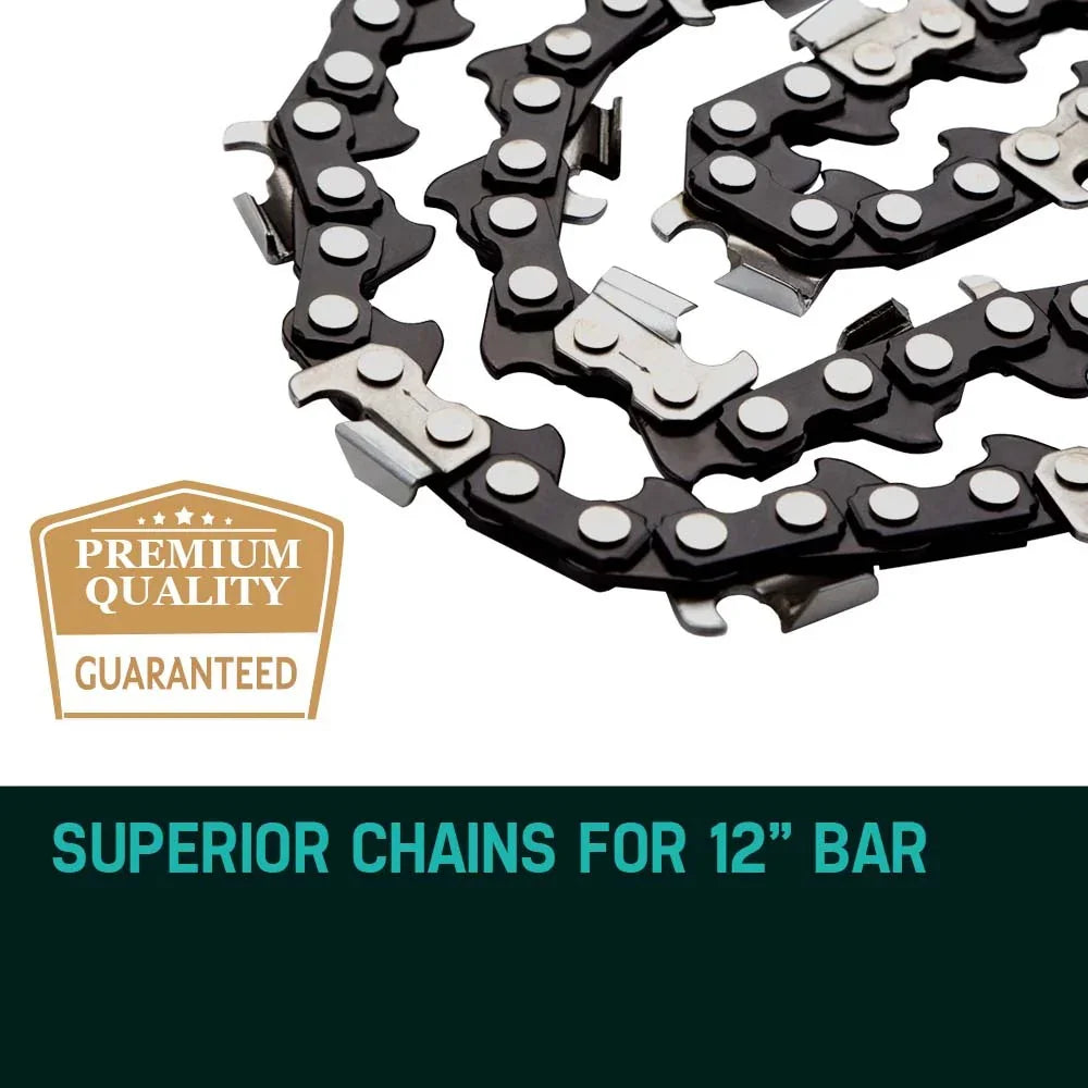 2 x 12  Chainsaw Chain 12in Bar Spare Part Replacement Suits Pole Saws