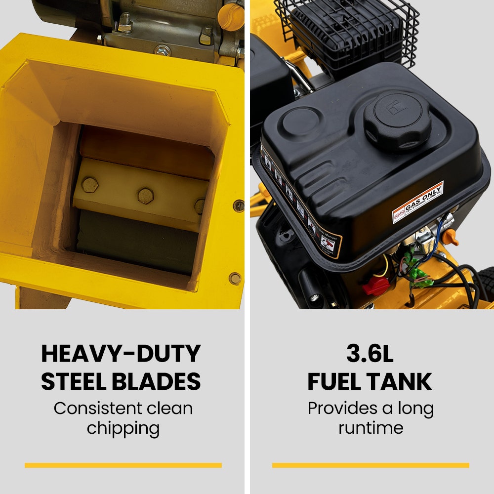 7HP 212cc Petrol Wood Chipper, Tree Mulcher - Raptor 1100