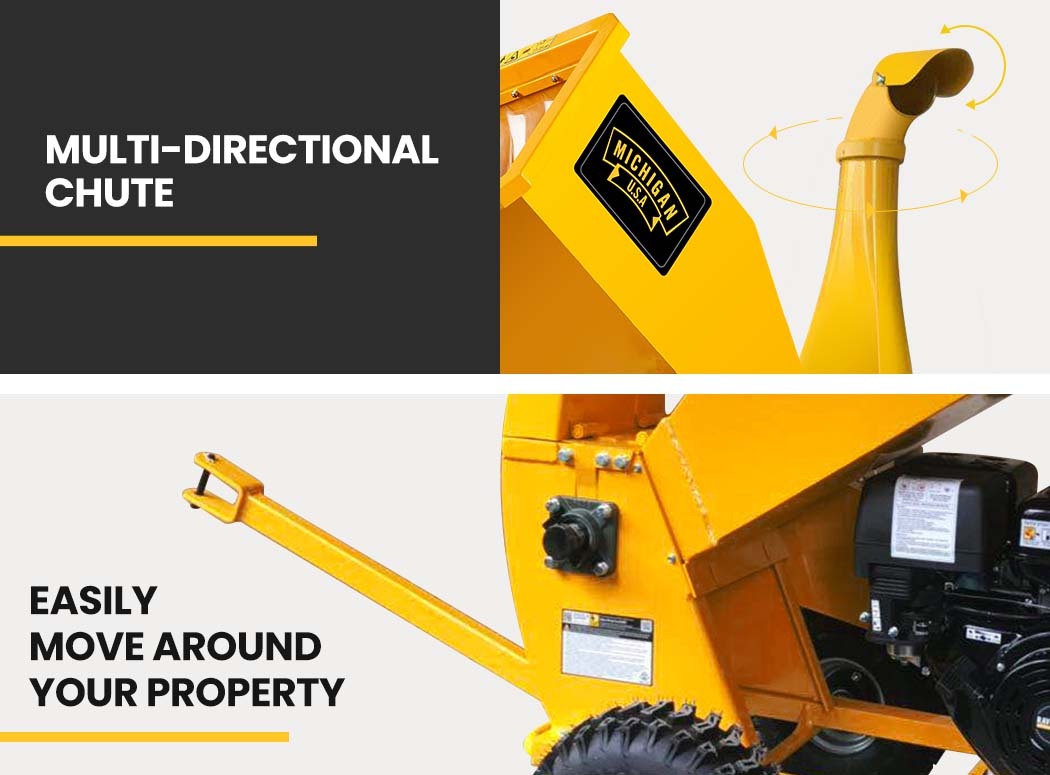 18HP 420cc Petrol Commercial Wood Chipper, Towable, Tree Mulcher - Ravenger 1950