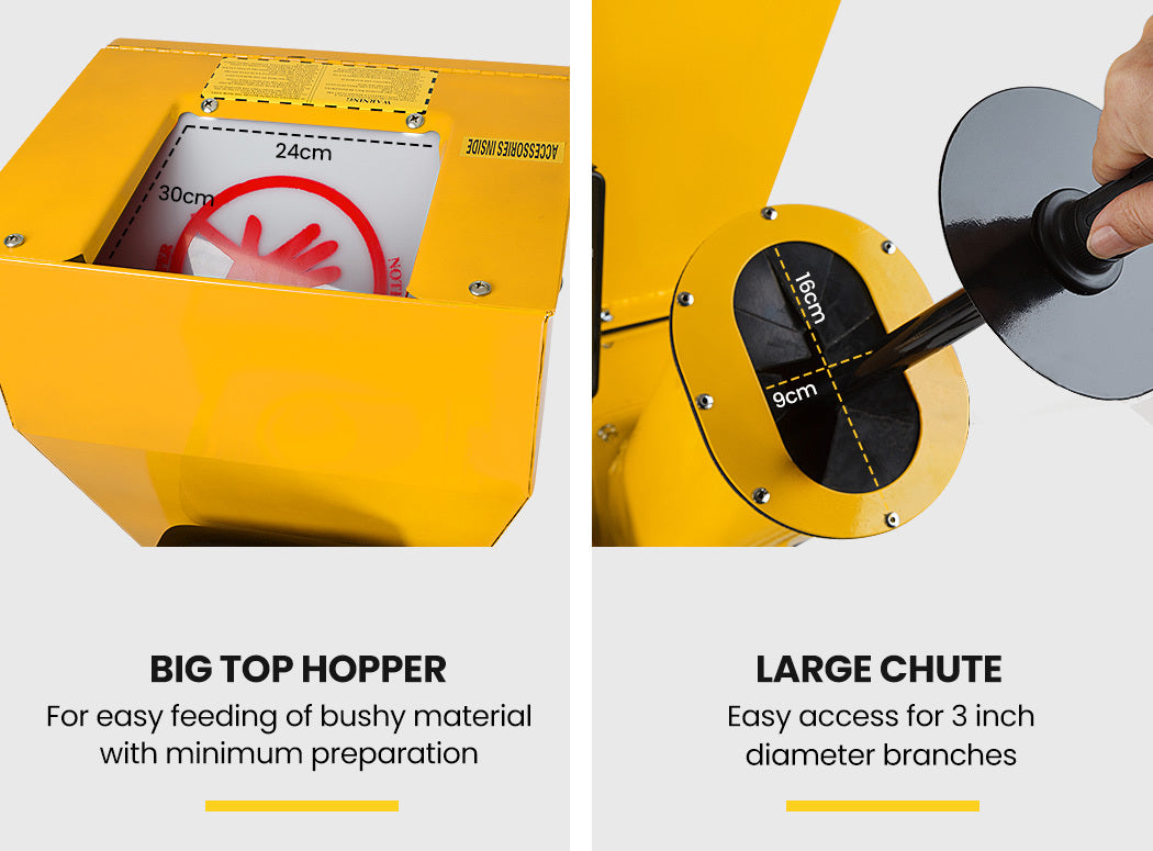 18HP 420cc Petrol Commercial Wood Chipper, Electric Key Start, Tree Mulcher - Ravenger 1850