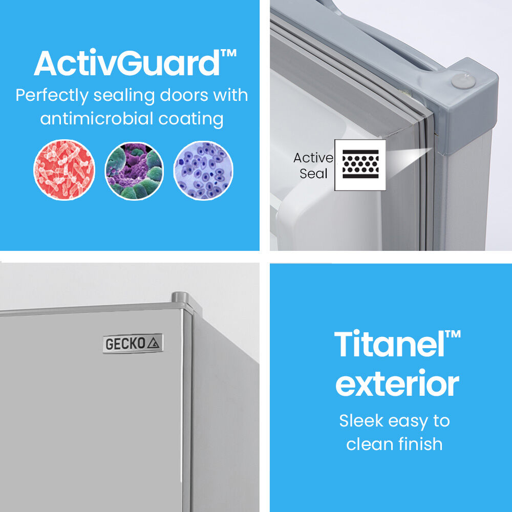 142L Upright Portable Fridge / Freezer, 12V/24V for Motorhome and Caravan, Silver