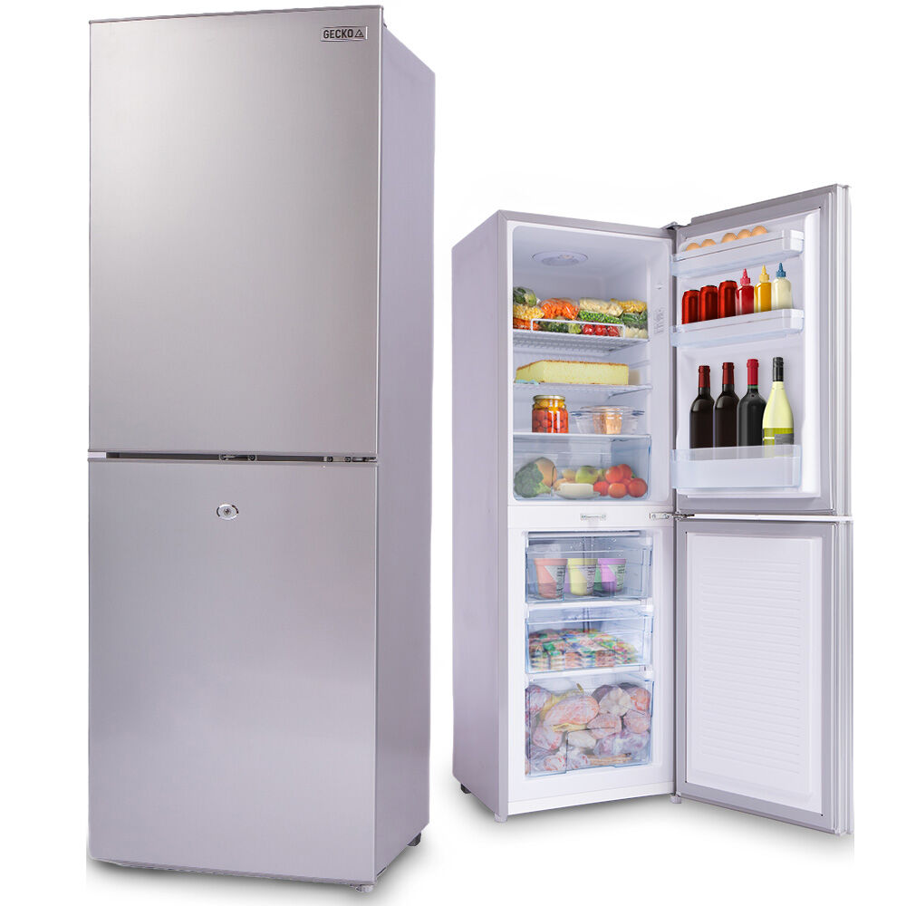 160L Upright Portable Fridge / Freezer, 12V/24V for Motorhome and Caravan, Silver