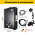 Portable Gas Outdoor Camping Hot Water Heater System, with 12V Pump, Shower Head, Black