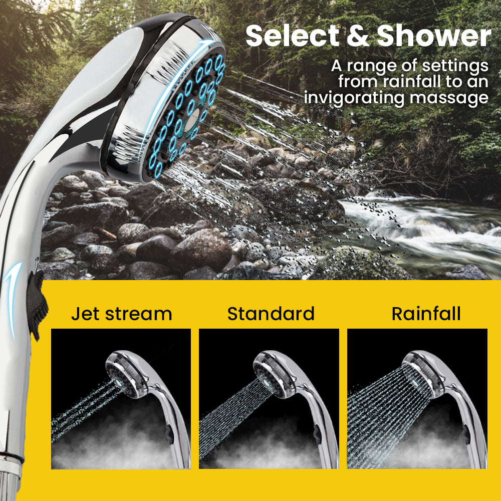 Portable Gas Outdoor Camping Hot Water Heater System, with 12V Pump, Shower Head, Black