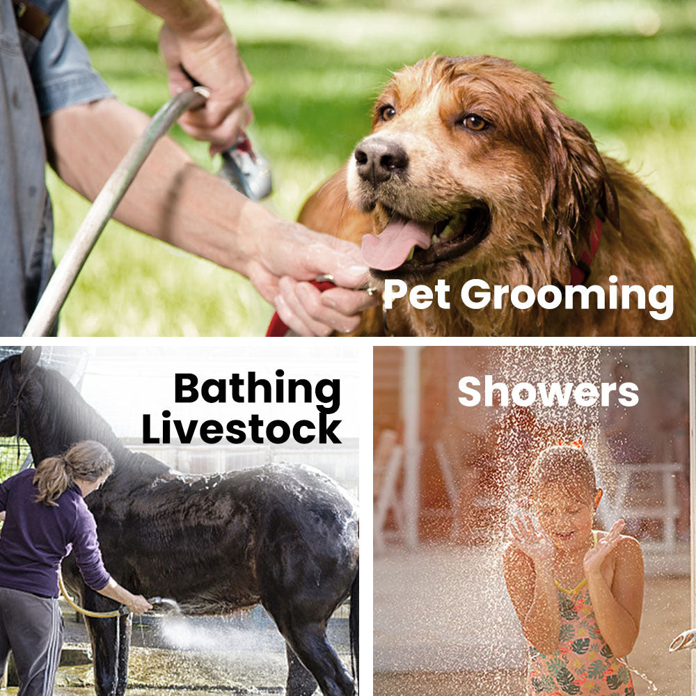 Portable Gas Outdoor Camping Hot Water Heater System, with 12V Pump, Shower Head, Black