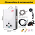 Portable Gas Outdoor Camping Hot Water Heater System, with 12V Pump, Shower Head, White