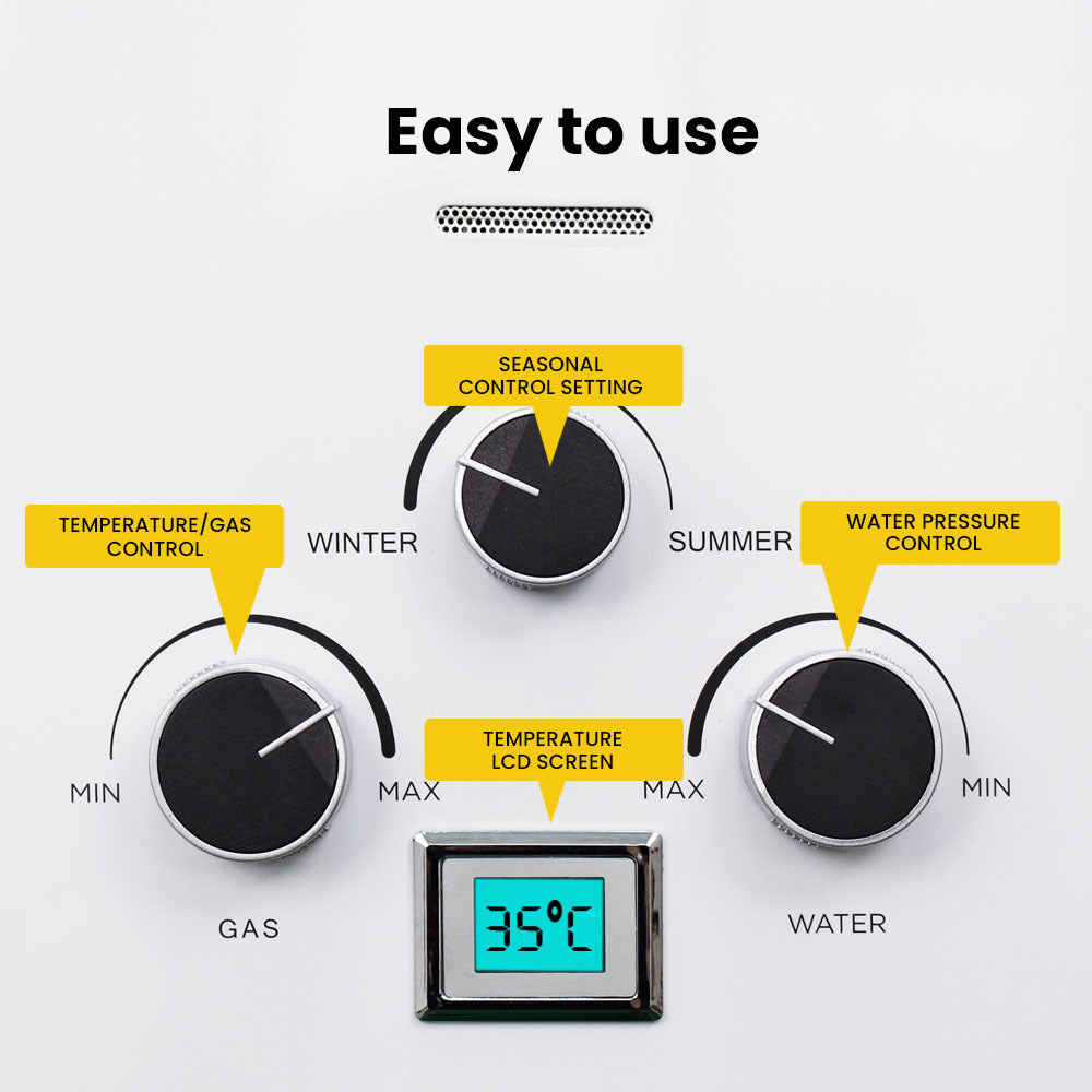 Portable Gas Outdoor Camping Hot Water Heater System, with 12V Pump, Shower Head, White