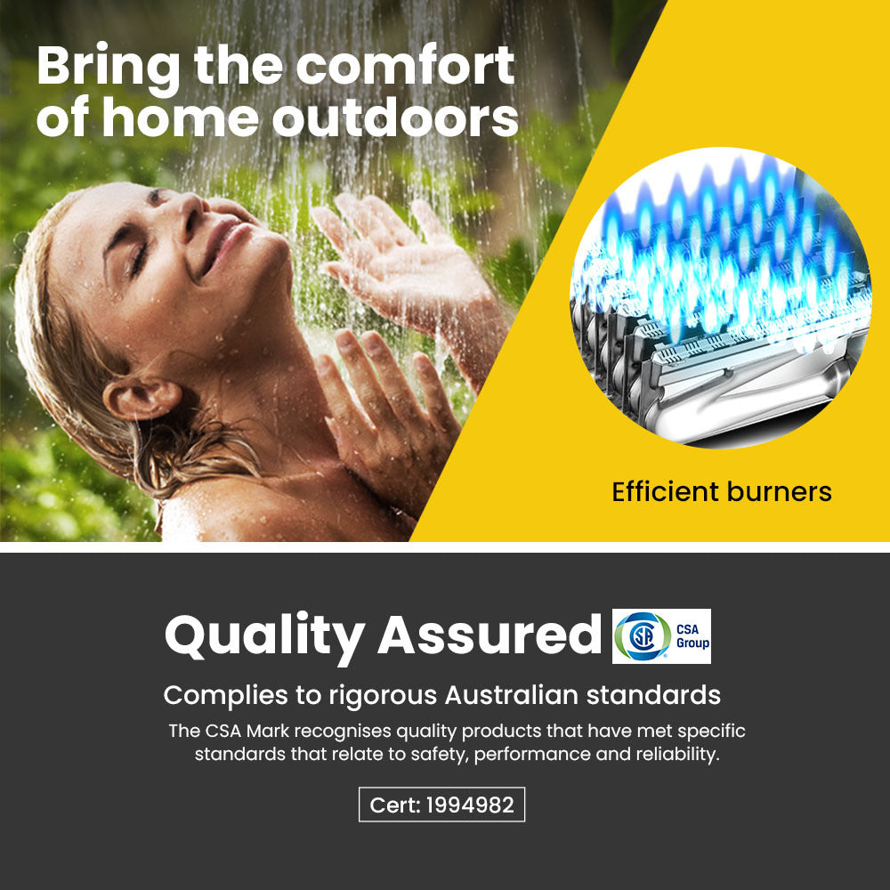 Portable Gas Outdoor Camping Hot Water Heater System, with 12V Pump, Shower Head, White