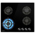 60cm 4 Burner Gas Cooktop, with Wok Burner, Tempered Glass, Natural Gas & LPG, Black