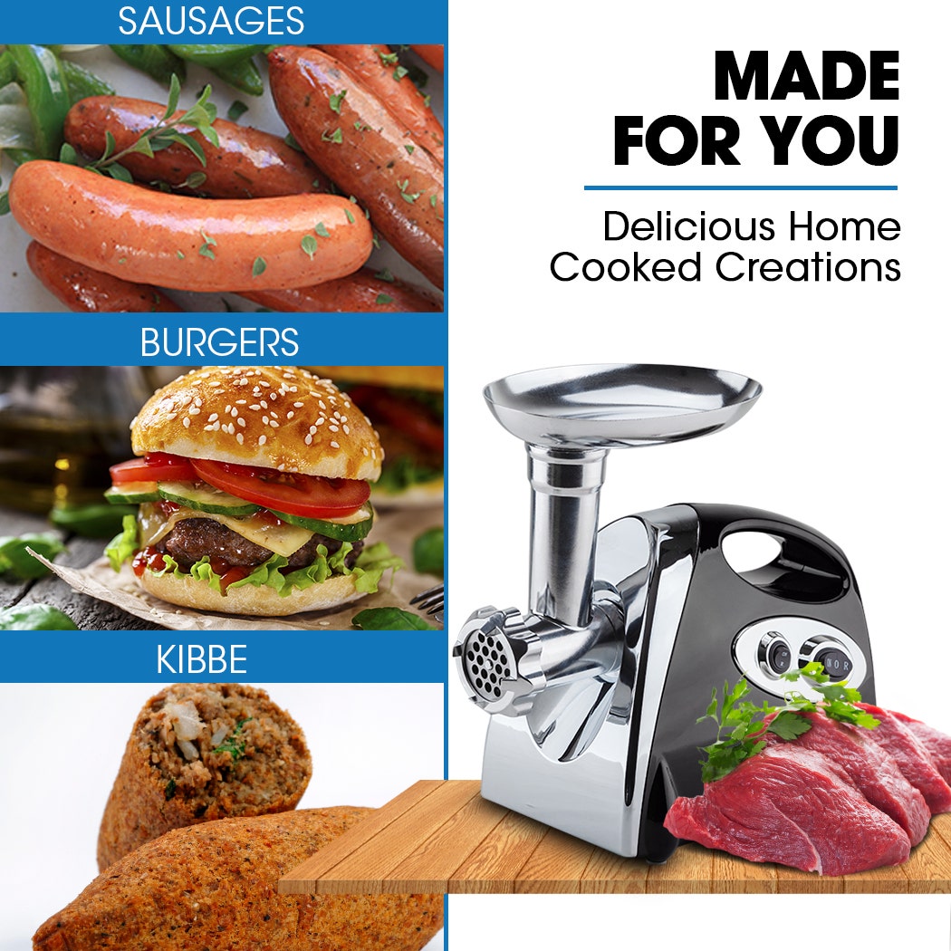 1800W Electric Meat Grinder Mincer Sausage Filler Kibbe Maker Stuffer Kitchen