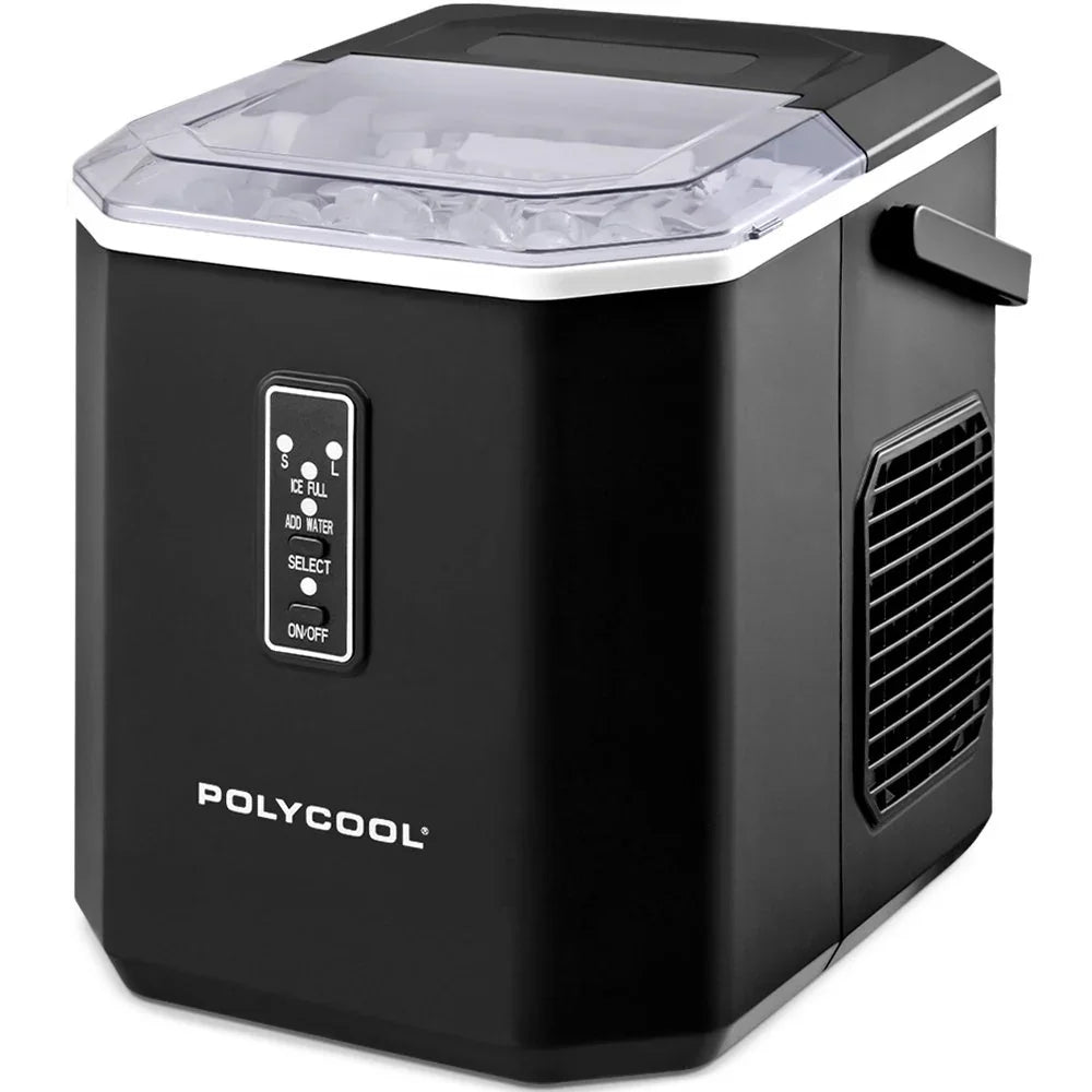 Portable Ice Maker Machine, Automatic, 12kg/day,  Auto Clean, with Scoop and Removable Basket, Black