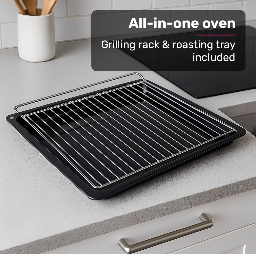 60cm Stainless Built-in 70L Grill 8 Function Fan Forced Electric Wall Oven