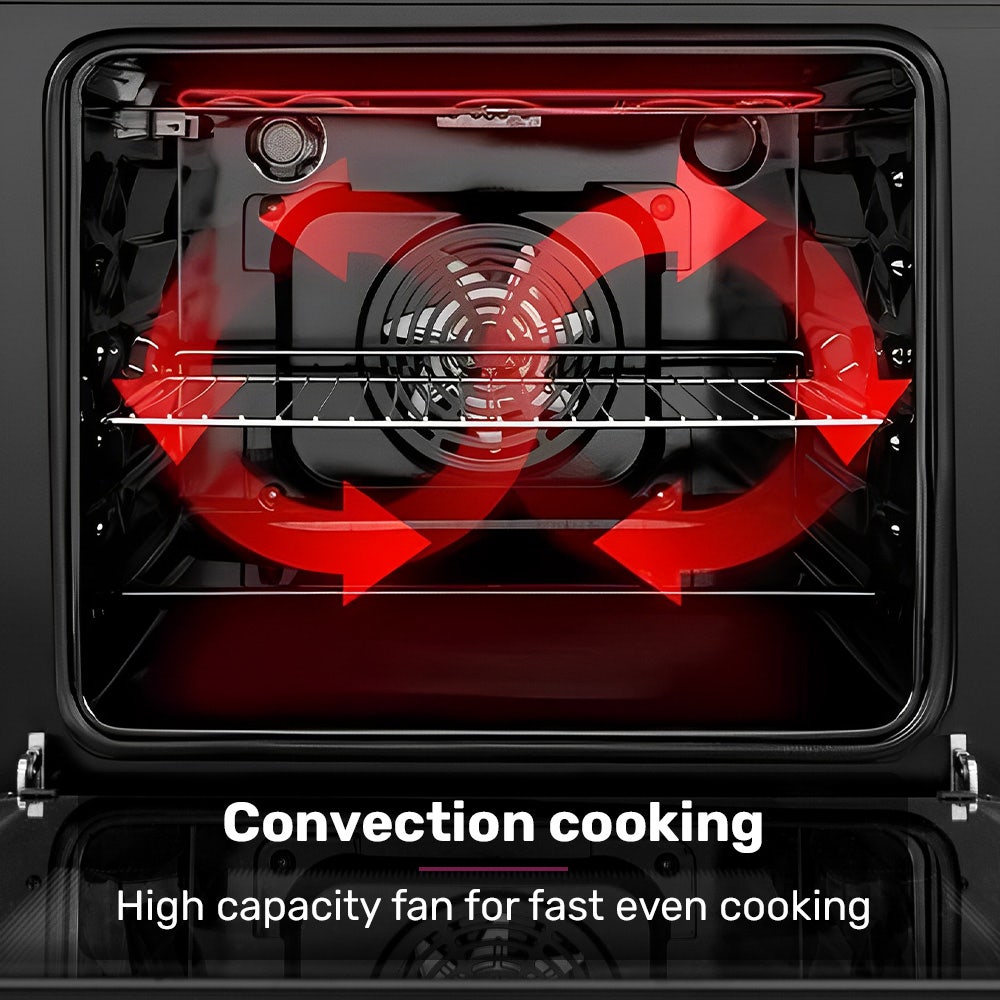60cm Stainless Built-in 70L Grill 8 Function Fan Forced Electric Wall Oven