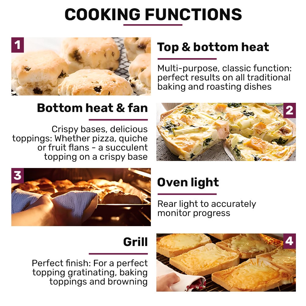 60cm Stainless Built-in 70L Grill 8 Function Fan Forced Electric Wall Oven