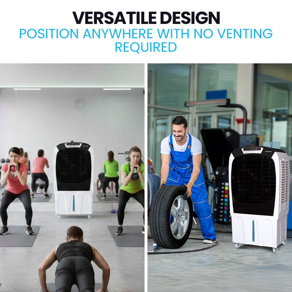 450W 80L Evaporative Air Cooler, Commercial Grade, Remote Control, Fan