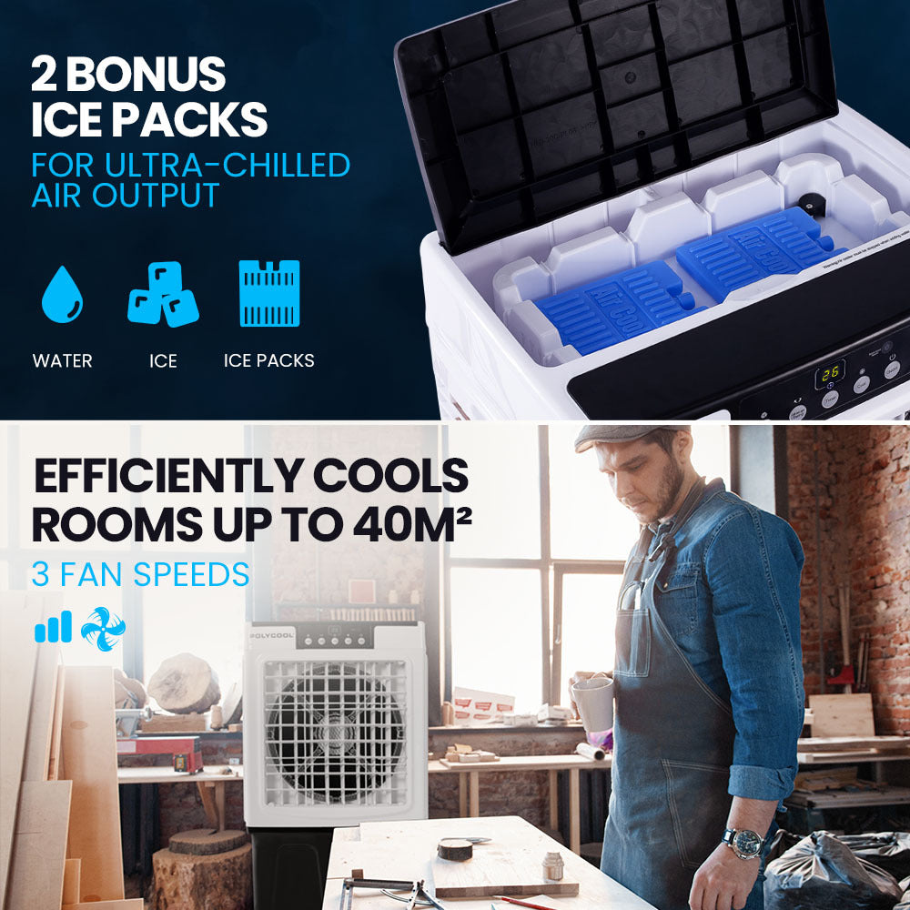 30L Evaporative Air Cooler Portable Industrial Fan, Purifier, Humidifier, Remote Control