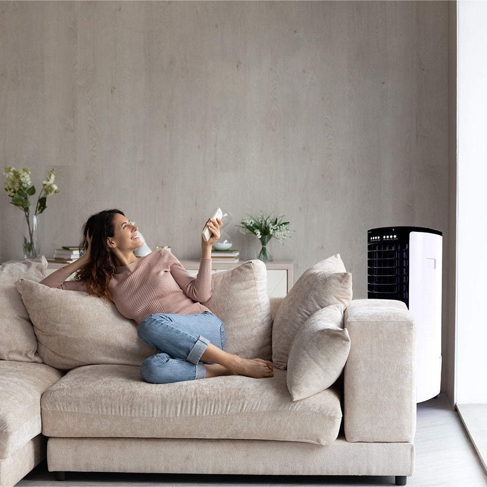 12L Portable Evaporative Air Cooler 24 Hour Timer 4 in 1 Cooling Fan