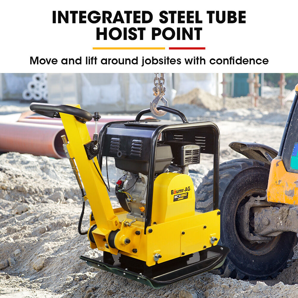 185kg Reversible Vibratory Plate Compactor, Commercial 9HP 270cc, 500x700mm, Wheel Kit, for Sand Soil Gravel Asphalt (BCX-950)