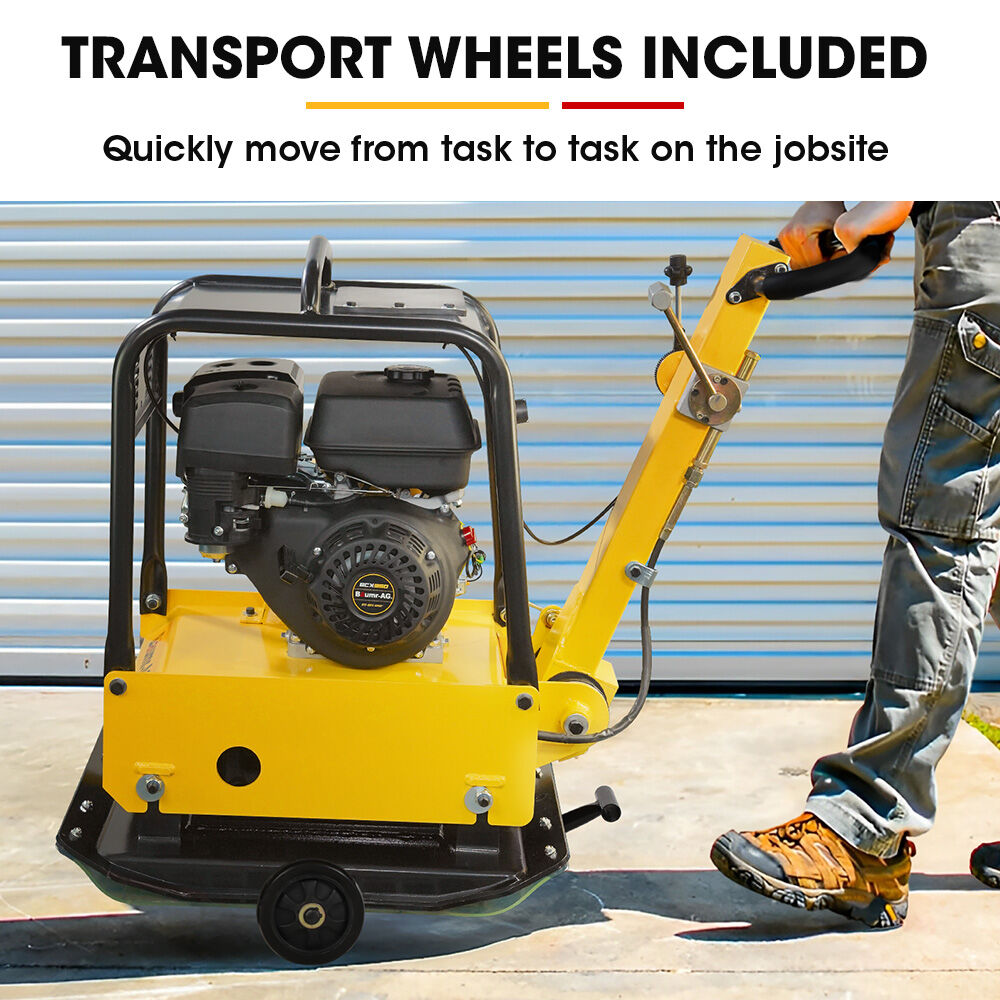 185kg Reversible Vibratory Plate Compactor, Commercial 9HP 270cc, 500x700mm, Wheel Kit, for Sand Soil Gravel Asphalt (BCX-950)