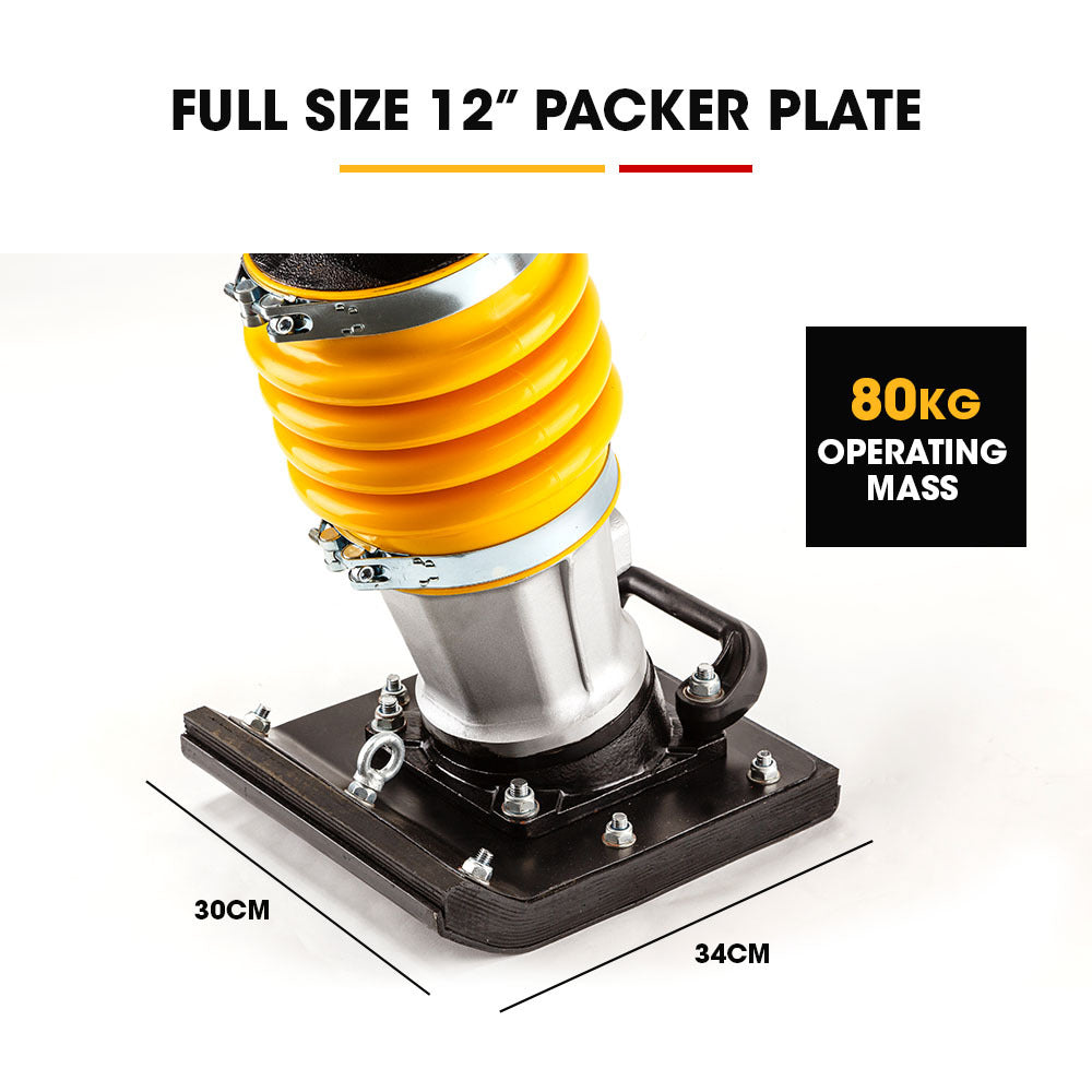 80kg Tamper Rammer Compactor - Wacker Petrol 7HP Packer Jack Plate