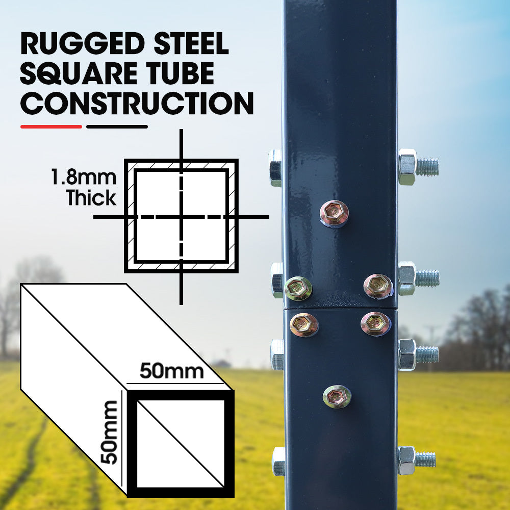 Single Carport Shed 3.3 x 6 x 2.9m, Galvanised Steel Frame, Powder Coated Gable Roof, Shelter for Car Caravan Boat Tractor Agricultural