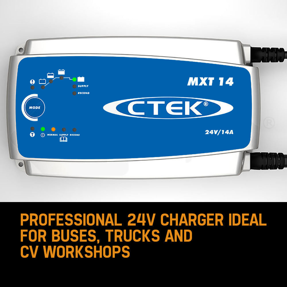 MXT14 24V 14A Smart Battery Charger 14Amp Bus Truck CV 8 Stage Workshop