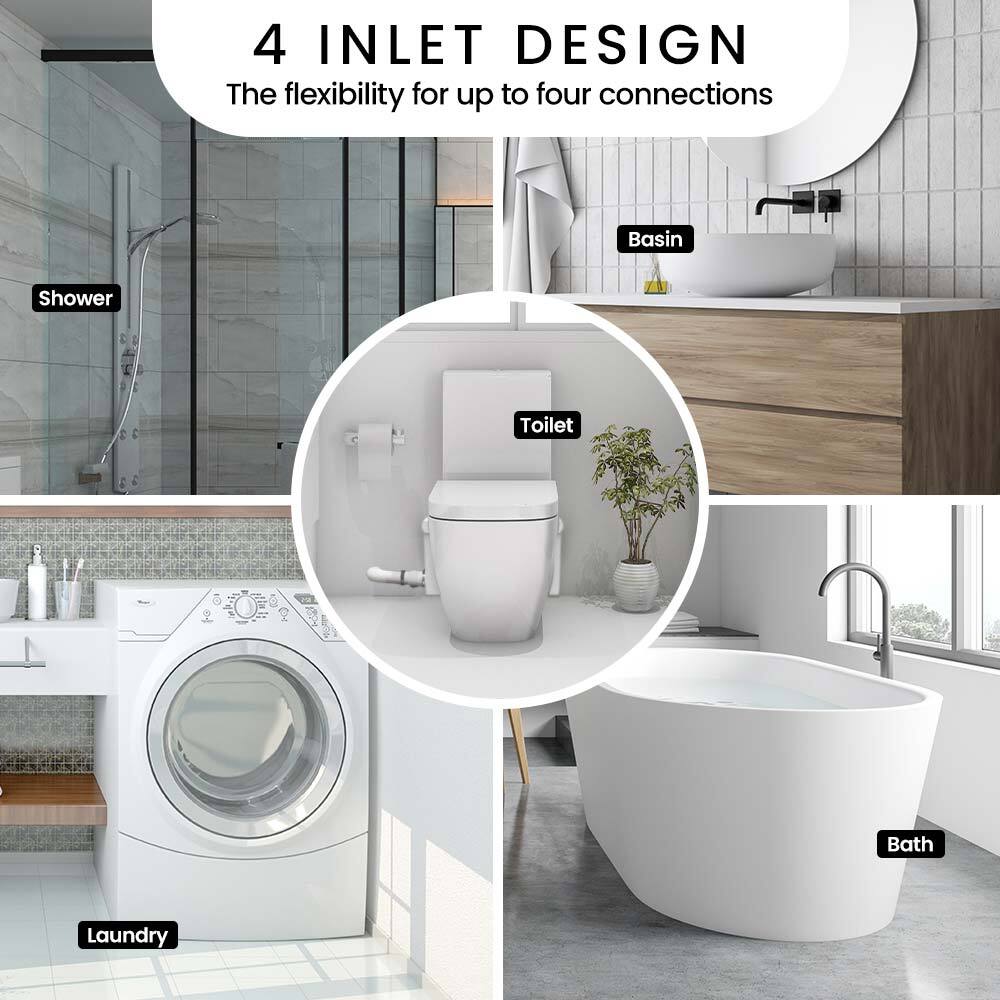 Macerator Pump 800W Commercial 4 Inlet for P-Trap Toilet Upflush Heavy-Duty