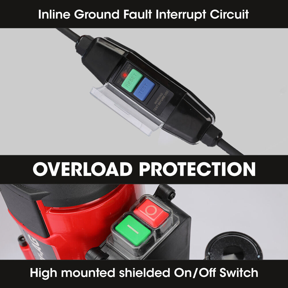 BAUMR-AG 3200W 280mm Wet/Dry Core Drill w/ Wheeled Stand & 127mm Bit Combo, for Concrete Coring Hole Drilling