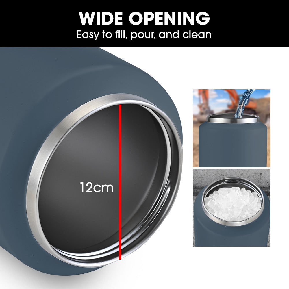 3.8L Double Wall Insulated Stainless Steel Water Bottle, Drink Jug with Handle, Blue