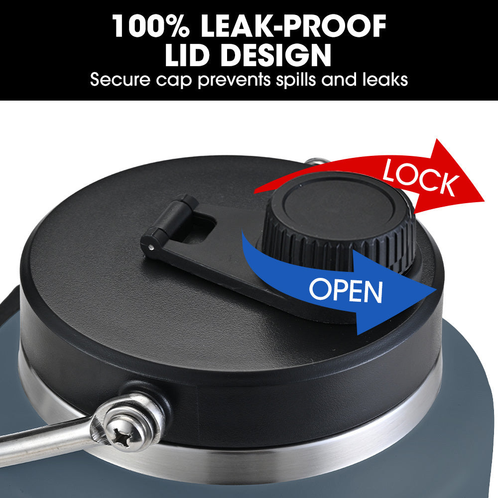 3.8L Double Wall Insulated Stainless Steel Water Bottle, Drink Jug with Handle, Blue