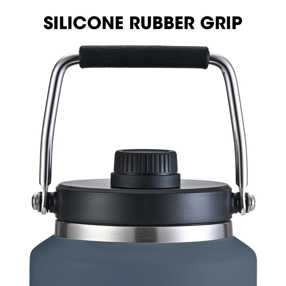 3.8L Double Wall Insulated Stainless Steel Water Bottle, Drink Jug with Handle, Blue