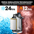 3.8L Double Wall Insulated Stainless Steel Water Bottle, Drink Jug with Handle, Black