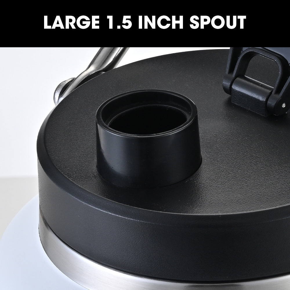 3.8L Double Wall Insulated Stainless Steel Water Bottle, Drink Jug with Handle, White