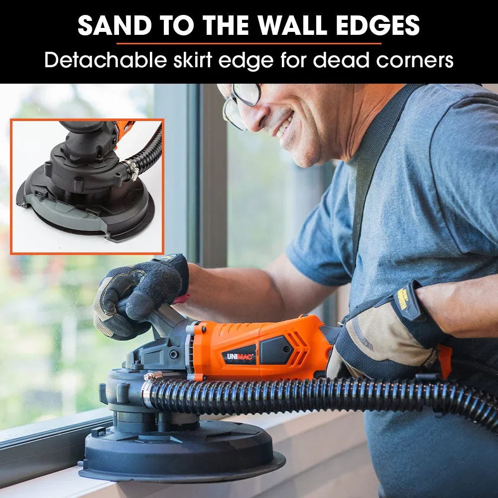 1800W Drywall Sander Plaster Automatic Wall Gyprock Vacuum System