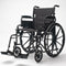 Portable Folding Wheelchair 24 Inch 136kg Capacity Wheel Chair Retractable Armrests, Black