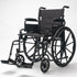Portable Folding Wheelchair 24 Inch 136kg Capacity Wheel Chair Retractable Armrests, Black