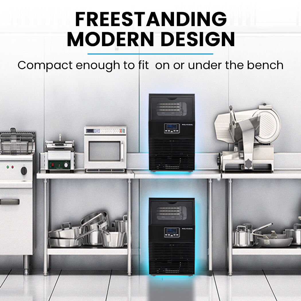 Commercial Ice Maker Machine, up to 35kg/24hr, Timer & Self Cleaning Programs