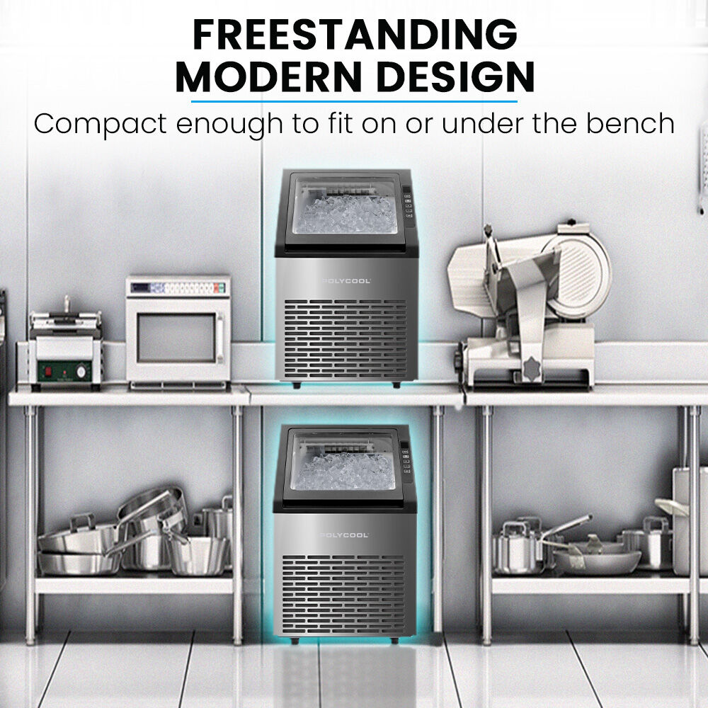 Commercial Ice Maker Machine, up to 45kg/24hr, Timer & Self Cleaning Programs