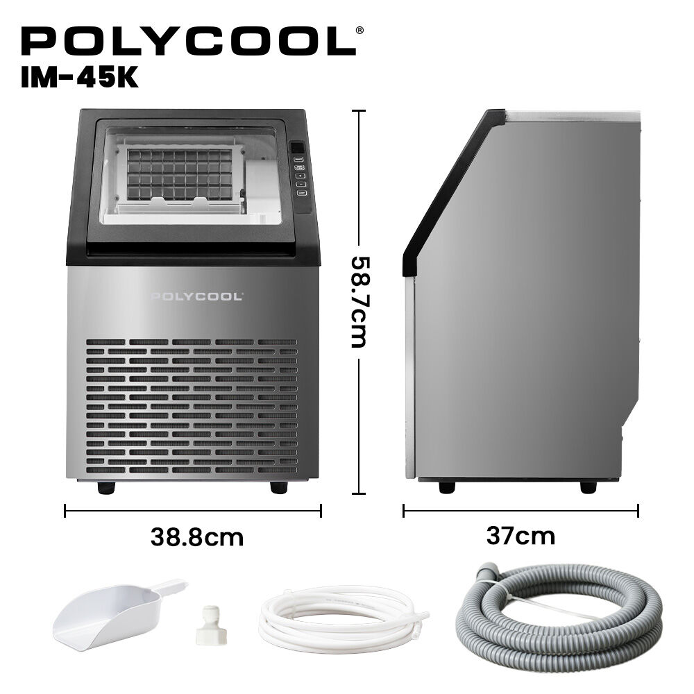Commercial Ice Maker Machine, up to 45kg/24hr, Timer & Self Cleaning Programs