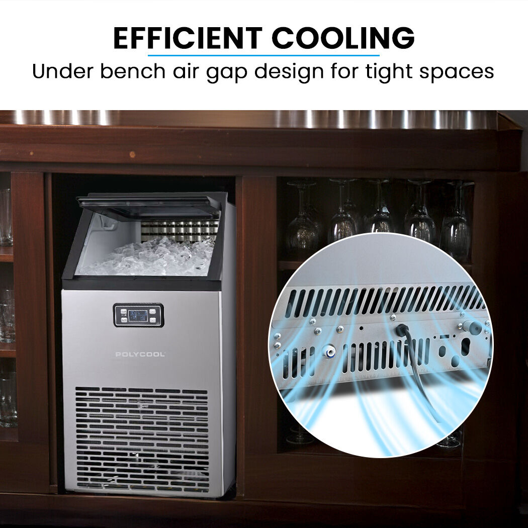 Commercial Ice Maker Machine, up to 60kg/24hr, Timer & Self Cleaning Programs