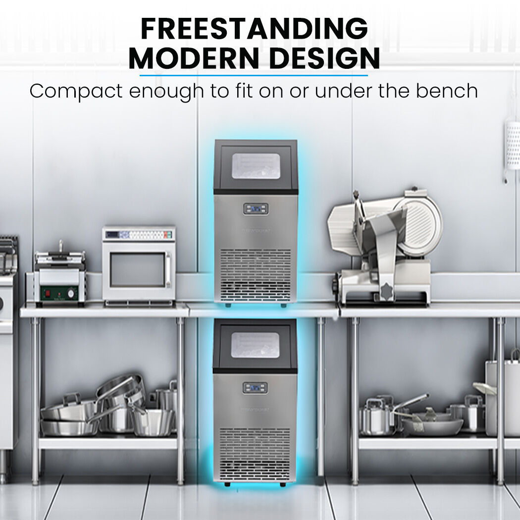 Commercial Ice Maker Machine, up to 60kg/24hr, Timer & Self Cleaning Programs