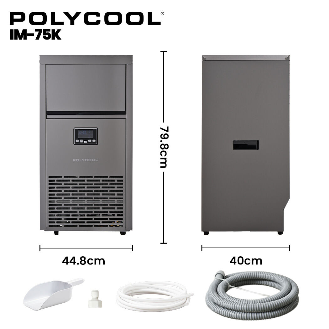 Commercial Ice Maker Machine, up to 75kg/24hr, Timer & Self Cleaning Programs