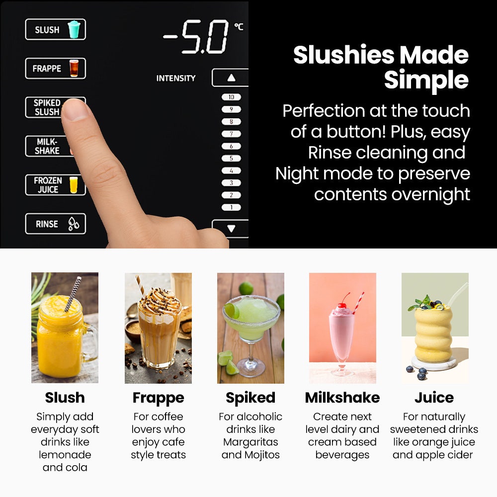 3L Slushie Frozen Drink Maker, Home Slush Machine, Fast Chilling, Easy Digital Controls