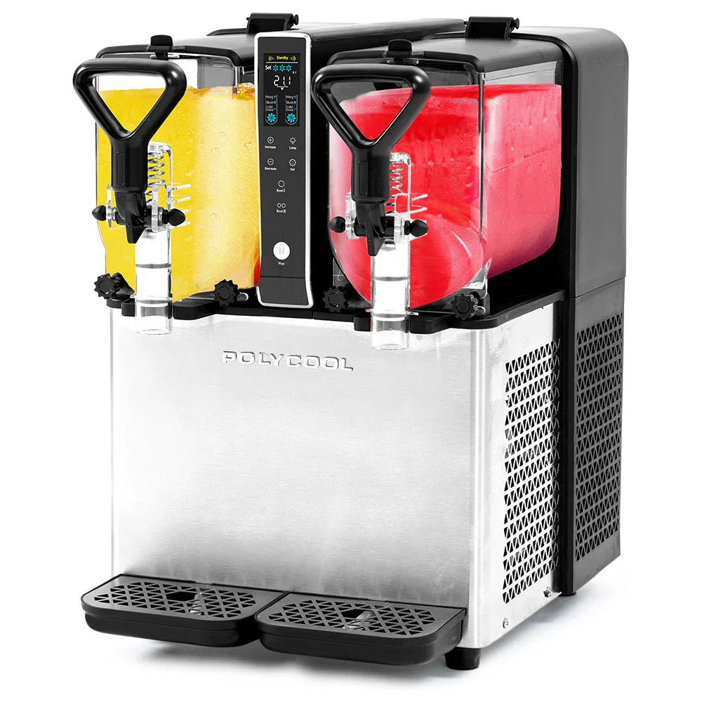 6L Double Tank Slushie Machine, Independent Digital Control Slushy Maker