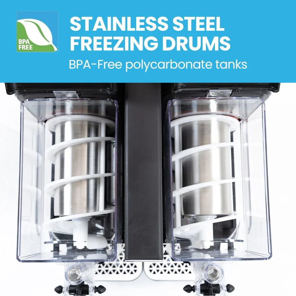 6L Double Tank Slushie Machine, Independent Digital Control Slushy Maker