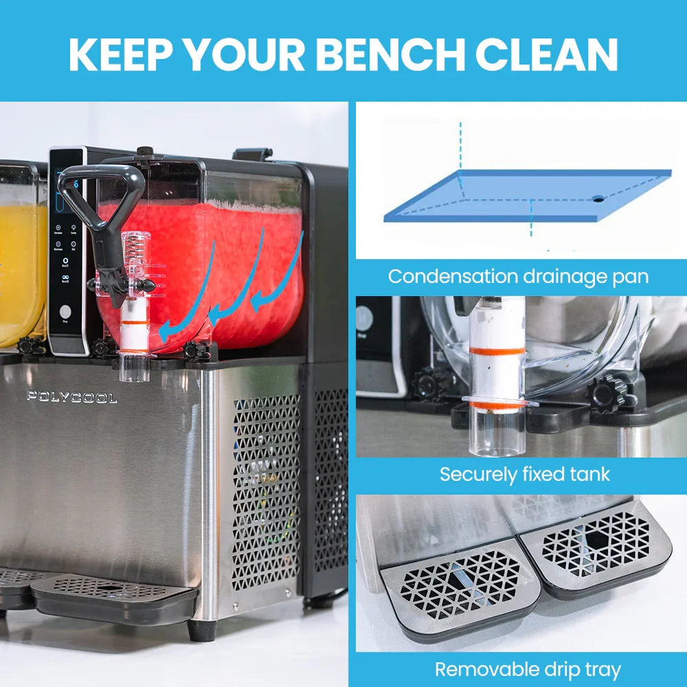 6L Double Tank Slushie Machine, Independent Digital Control Slushy Maker