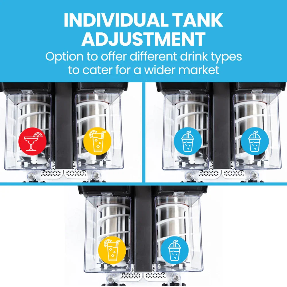 6L Double Tank Slushie Machine, Independent Digital Control Slushy Maker