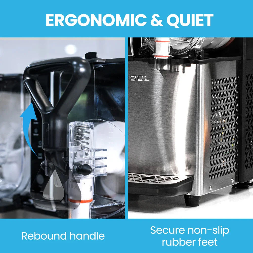6L Double Tank Slushie Machine, Independent Digital Control Slushy Maker