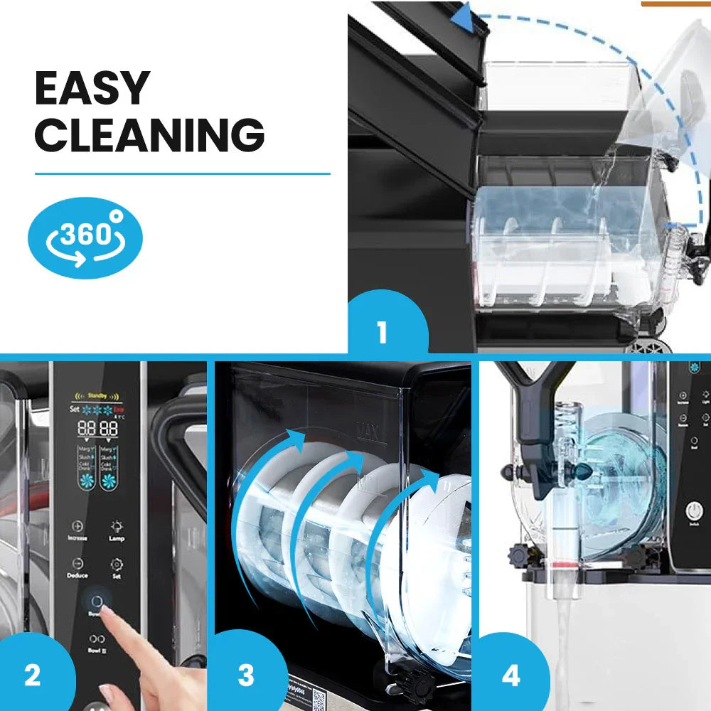 9L Triple Tank Slushie Machine, Independent Digital Control Slushy Maker